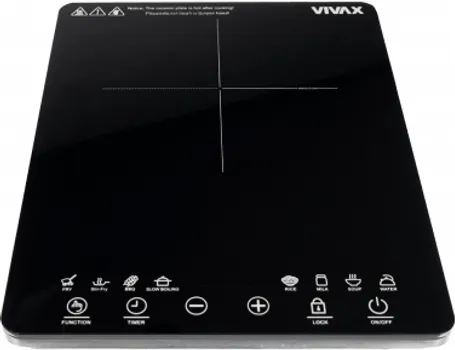 VIVAX HPI-2001TP TANKA INDUKCIJSKA PLOČA │ SNAGA: 2000 W │ KONTROLA: DIGITALNA │ ZONE KUVANJA: 1 │ MATERIJAL: KERAMIČKO STAKLO │ BOJA: CRNA │ DIMENZIJE: 28 × 4.6 × 35 CM │ TEŽINA: 2 KG │ NAPAJANJE: 220–240 V (2 / 7)