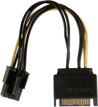 KABEL VALUELINE PCIE 6-PINSKI (M) - SATA 15-PINSKI (M) 0.15M (1 / 1)
