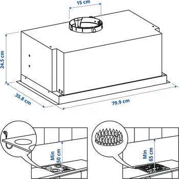 IKEA UNDERVERK BUILT-IN EXTRACTOR HOOD, 80 CM 103.939.74 (6 / 6)