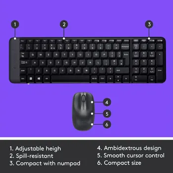 LOGITECH MK220 COMPACT WIRELESS KEYBOARD + MOUSE COMBO, US LAYOUT (2 / 4)