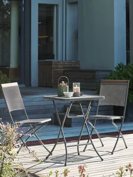 JYSK BAŠTENSKA BISTRO GARNITURA LARVIK Š60XD60 SIVA (2 / 5)