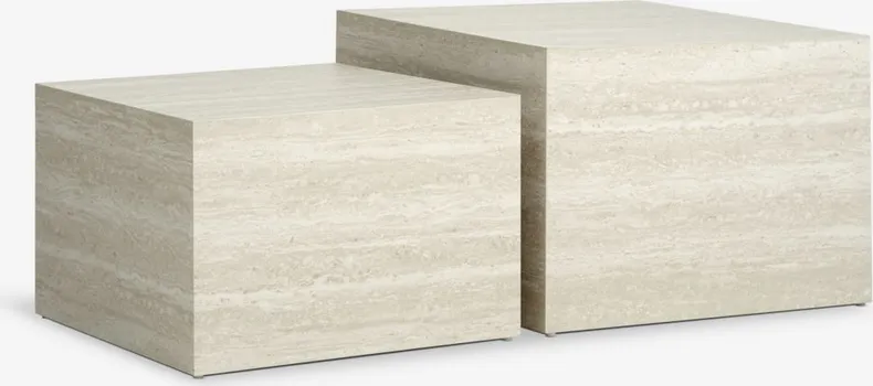 JYSK STOLIĆ ROLSTED 58X58/50X50 BOJA TRAVERTIN 2KOM (1 / 6)