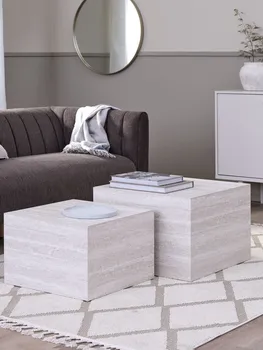 JYSK STOLIĆ ROLSTED 58X58/50X50 BOJA TRAVERTIN 2KOM (5 / 6)