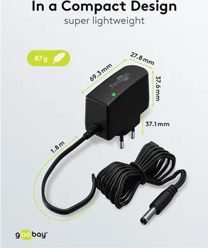 GOOBAY POWER SUPPLY 12V 7,2W 0,6A 5,5MM X 2,5 DC 64974 64974 (4 / 5)