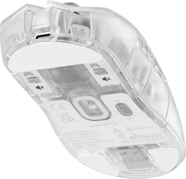 HECATE BY EDIFIER G3M PRO TRANSPARENT │ SENZOR: PAW3395 │ DPI: DO 26000 │ IPS: 650 │ ACC: 50G │ OSVJEŽAVANJE: DO 1000 HZ │ AUTONOMIJA: 70 H │ BATERIJA: 300 MAH │ TEŽINA: 63 G │ POVEZIVANJE: 2.4G, BLUETOOTH, USB-C │ PREKIDAČI: HUANO, 90M KLIKOVA (4 / 8)