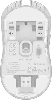 HECATE BY EDIFIER G3M PRO TRANSPARENT │ SENZOR: PAW3395 │ DPI: DO 26000 │ IPS: 650 │ ACC: 50G │ OSVJEŽAVANJE: DO 1000 HZ │ AUTONOMIJA: 70 H │ BATERIJA: 300 MAH │ TEŽINA: 63 G │ POVEZIVANJE: 2.4G, BLUETOOTH, USB-C │ PREKIDAČI: HUANO, 90M KLIKOVA (5 / 8)