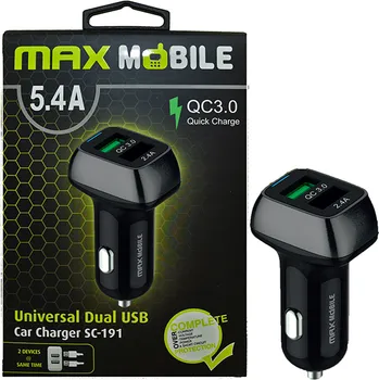 MAXMOBILE ADAPTER SC-191 USB DUO 3.0 27W QUICK CHARGE 5.4A (1 / 1)