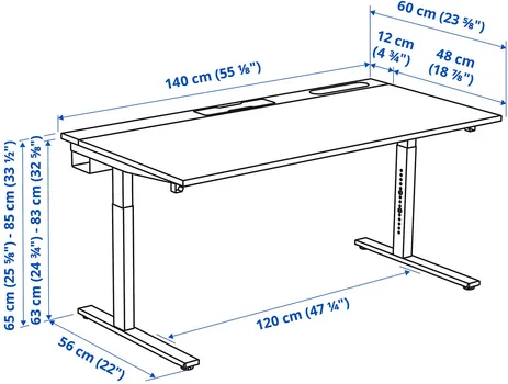IKEA MITTZON 140 x 60 x 65-85 cm 295.280.44 (8 / 9)