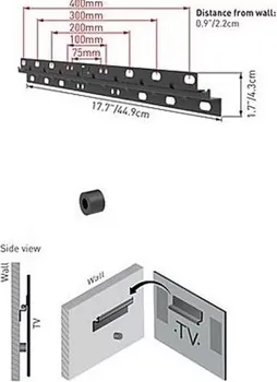 BARKAN E304 LCD TV ZIDNI NOSAČ 13 - 58 , NOSIVOST 25KG, RASTOJANJE OD ZIDA 2.2CM (2 / 3)