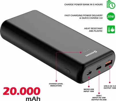 SWISSTEN POWER BANK 20000 MAH WORX PRO BLACK (1 / 1)