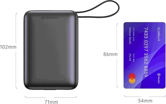 SWISSTEN POWERBANK 20000 MAH WITH BUILT-IN CABLES USB-C AND LIGHTNING SPACE SILVER (3 / 4)