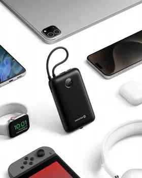 SWISSTEN POWERBANK VOLTBOX 35W 20000 MAH WITH BUILT-IN CABLES USB-C, LIGHTNING (1 / 3)