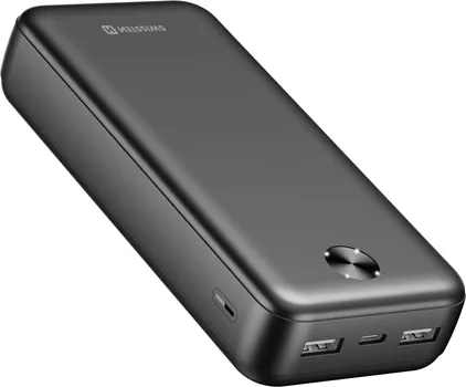 SWISSTEN WORX PRO BLACK 20000MAH POWERBANK │ KAPACITET: 20000 MAH (3,7V, 74 WH) │ TIP: LI-POLIMERSKA BATERIJA │ DIMENZIJE: 14,6×6,8×2,8 CM │ TEŽINA: 408 G │ MATERIJAL: ABS + POLIKARBONAT (VATROOTPORNO) │ INDIKATOR: LED LAMPICE │ KABL: USB-A NA USB-C, 2A, 0,4M │ ULAZ: USB-C 5V 2.1A │ IZLAZI: 2X USB-A 5V 2.1A (1 / 2)