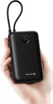 SWISSTEN VOLTBOX 35W 20000MAH POWERBANK WITH BUILT-IN CABLES USB-C, LIGHTNING │ KAPACITET: 20,000 MAH │ STRUJA: 3 A │ UGRAĐEN DISPLEJ │ DIZAJN: KOMPAKTAN I LAGAN (2 / 4)