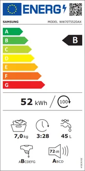 SAMSUNG WW70T552DAX/S7 AI CONTROL, ADD WASH, ECO BUBBLE [7KG / 1200 RPM] (3 / 3)
