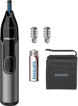 PHILIPS NT3650/16 PERIVI TRIMER ZA NOS, UŠI I OBRVE SA 2 ČEŠLJA - WET & DRY - MATERIJAL SEČIVA: NERĐAJUČI ČELIK - VODOOTPORAN - PERIVO (MOŽE SE OPRATI) - VRSTA BATERIJE: AA - BROJ ČEŠLJEVA: 2 - TORBICA ZA PUTOVANJE (1 / 2)