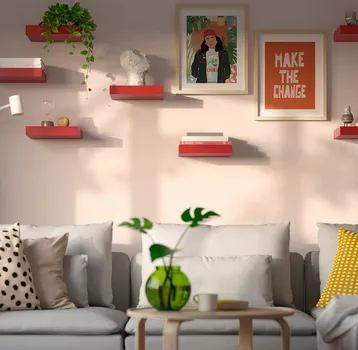 LACK ZIDNA POLICA, CRVENA, 30X26 CM (3 / 4)