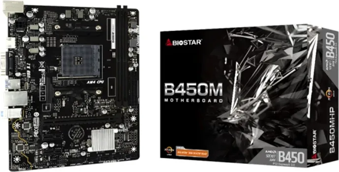 BIOSTAR MB B450 AM4 2 X DDR4 4 X SATA II 1 X VGA PORT 1 X HDMI PORT... (1 / 3)