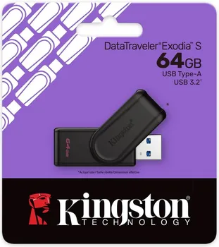 KINGSTON 64GB / USB 3.2 GEN 1 PORTABLE DATATRAVELER EXODIA S (BLACK/BLACK) (2 / 2)