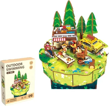 PUZZLE MUZIČKE DRVENE 3D OUTDOOR SWIMMING 68055 MIL (1 / 1)