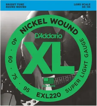 D’ADDARIO EXL220 4-ZICANE KOMPLET ZICA ZA BASS GITARU 40-95 , SUPER LIGHT (1 / 1)
