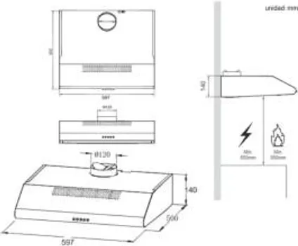 MIDEA MH60S2120W-ES ASPIRATOR SNAGE 200 M3/H 65DB 60CM / BIJELA (2 / 4)