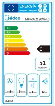MIDEA MH60S2120W-ES ASPIRATOR SNAGE 200 M3/H 65DB 60CM / BIJELA (4 / 4)
