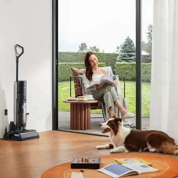 DREAME DREAME H12 PRO NAPREDNI BEŽIČNI ŠTAPNI USISIVAČ ZA MOKRO I SUVO USISIVANJE SA SNAGOM OD 300 W, AUTOMATSKIM PODEŠAVANJEM SNAGE, LED EKRANOM I FUNKCIJOM SAMOSUŠENJA ČETKE. REZERVOAR ZA ČISTU VODU KAPACITETA 900 ML, PRLJAVU 700 ML. AUTONOMIJA DO 35 MINUTA, UZ PUNJENJE OD OKO 4 SATA. ČETKA DIZAJNIRANA ZA ČIŠĆENJE DO IVICA, UZ GLASOVNE OBAVIJESTI I INTELIGENTNU DETEKCIJU NEČISTOĆE. (4 / 5)