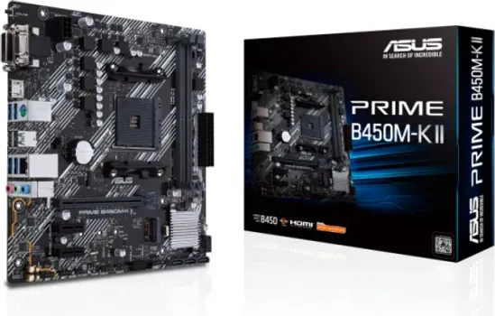 ASUS PRIME B450M-K II AM4 MATX MB - AMD B450 2XDIMM DDR4 1XM.2 4XSATA PCIE 3.0 1GB ETHERNET 1XD-SUB 1XDVI-D 1XHDMI (3 / 8)
