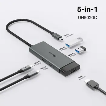 TP-LINK UH5020C USB TYPE-C 5 IN 1 HUB 100W POWER DELIVERY, HDMI 4K@60HZ, USB 3.0*2, USB-C (1 / 4)