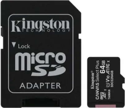 KINGSTON 64GB / MICROSD / CANVAS SELECT PLUS / CLASS10 + ADAP (1 / 1)
