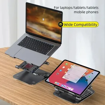 PODESIVI NOSAČ ZA LAPTOP SA DRŽAČEM ZA TABLET I TELEFON (3 / 5)