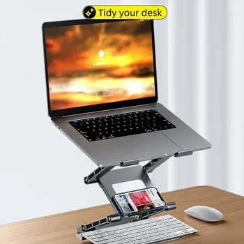 PODESIVI NOSAČ ZA LAPTOP SA DRŽAČEM ZA TABLET I TELEFON (4 / 5)