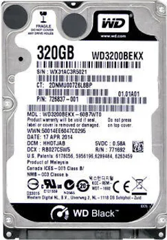 WD 3200BEKX 320GB / HDD 2.5 / SATA III (1 / 1)