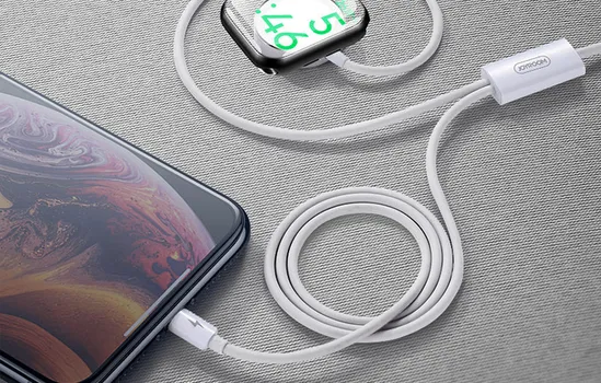 APPLE BEŽIČNI PUNJAČ ZA PAMETNI SAT SA LIGHNING KABLOM 2U1 1.5M JOYROOM BIJELI (5 / 5)