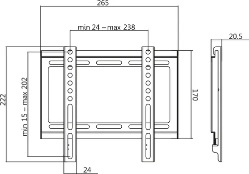 FIKSNI NOSAČ ZA TV 23 – 42 35KG LOGILINK BP0034 (3 / 3)