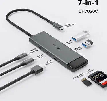 TP-LINK UH7020C TYPE-C 7-U-1 HUB │ 7 U 1: HDMI + SD/MICROSD + 2X USB-A + USB-C + PD │ 4K@60HZ HDMI │ 100W BRZO PUNJENJE │ 5GBPS PRENOS PODATAKA │ SD/MICROSD DO 200MB/S │ PLUG & PLAY (5 / 12)