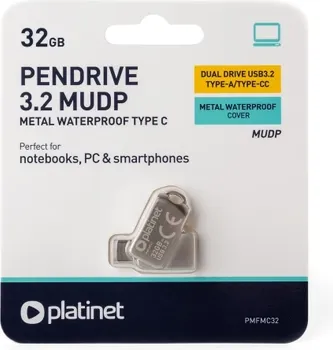 32GB / PMFMC32 PLATINET PENDRIVE 2IN1 / USB-A 3.2 + USB-C METAL UDP (1 / 4)