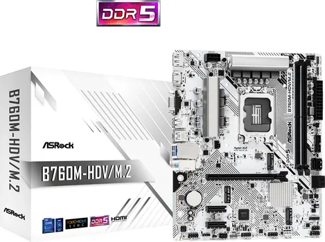 ASROCK MB B760-HDV/M.2B760, LGA1700, 2XDDR5, 2XM.24XSATA, RAID, HDMI (2 / 10)