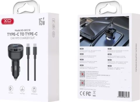 XO BCC18 FM TRANSMITTER BLUETOOTH + CAR CHARGER + TYPE-C CABLE (2 / 2)