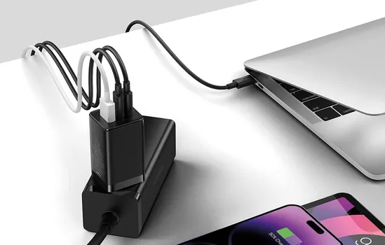 BASEUS GAN5 PRO 65W PUNJAČ │ 65W SNAGA │ 2X USB-C + USB │ GAN5 TEHNOLOGIJA │ PD3.0 / QC3.0 / PPS │ KOMPAKTNE DIMENZIJE │ VIŠESTRUKA ZAŠTITA │ UKLJUČEN USB-C KABL (9 / 12)