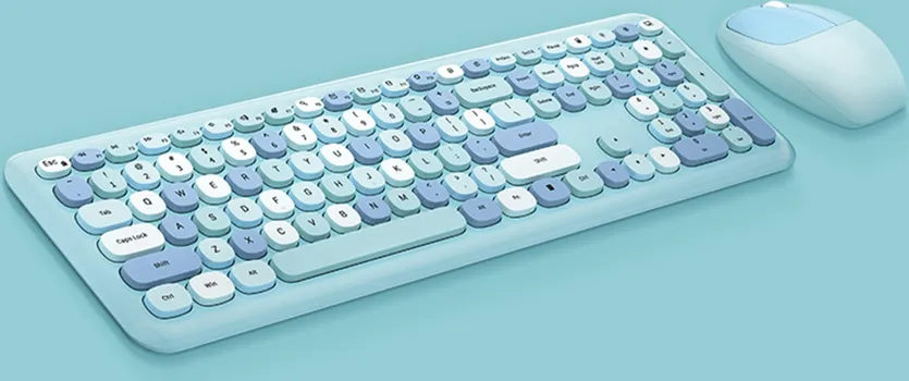 MOFII 666 2.4G WIRELESS SET KEYBOARD + MOUSE KIT BLUE │ BEŽIČNI KOMPLET TASTATURA I MIŠ │ TASTATURA SA 112 TASTERA │ MIŠ SA 1200 DPI │ 2.4 GHZ DOMET DO 10 M (4 / 5)