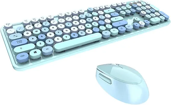 MOFII SWEET 2.4G BLUE SET TASTATURA I MIŠ KOMPLET │ BEŽIČNI SET │ TASTATURA SA 104 TASTERA│ MIŠ 800–1600 DPI │ 2.4 GHZ VEZA │ PLUG & PLAY (1 / 5)