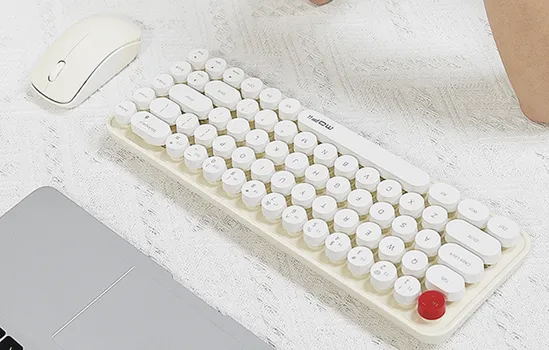 MOFII BEAN 2.4G WB SET TASTATURA I MIŠ (BIJELA I BEŽ) │ 2.4G BEŽIČNA VEZA │ 68 TASTERA │ 1200 DPI MIŠ │ KOMPAKTNO I PRENOSIVO │ ERGONOMSKI DIZAJN (2 / 6)