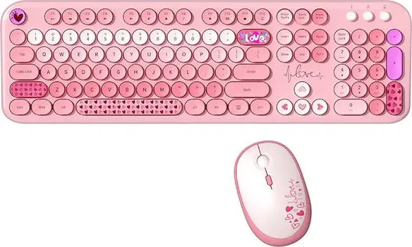MOFII LOVELY PINK BEŽIČNI KOMPLET TASTATURA I MIŠ │ 2.4G BEŽIČNA VEZA │ 104 TASTERA │ DPI 800/1200/1600 │ 3 NIVOA UŠTEDE ENERGIJE │ 1XAA BATERIJA PO UREĐAJU (2 / 2)
