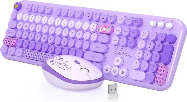 MOFII LOVELY 2.4G WIRELESS KEYBOARD + MOUSE SET (PURPLE) (2 / 2)