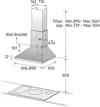 SAMSUNG UGRADNI ASPIRATOR NK24M3050PS / UR, INOX,DO 560 M3 / H, DO 66 DBA (5 / 5)