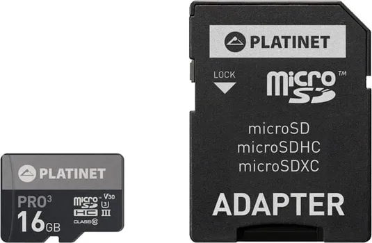 PLATINET 16GB / MICROSDHC / CLASS 10 / UHS-I / ADAPTER (1 / 1)