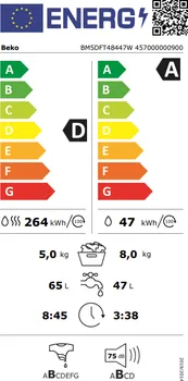 BEKO BM5DFT48447W MAŠINA ZA PRANJE I SUŠENJE VEŠA [8KG / 5KG / 1400 RPM / PROSMART MOTOR] (11 / 11)