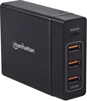 USB HUB MANHATTAN USB-C 3-PORT + CARD READER (1 / 1)